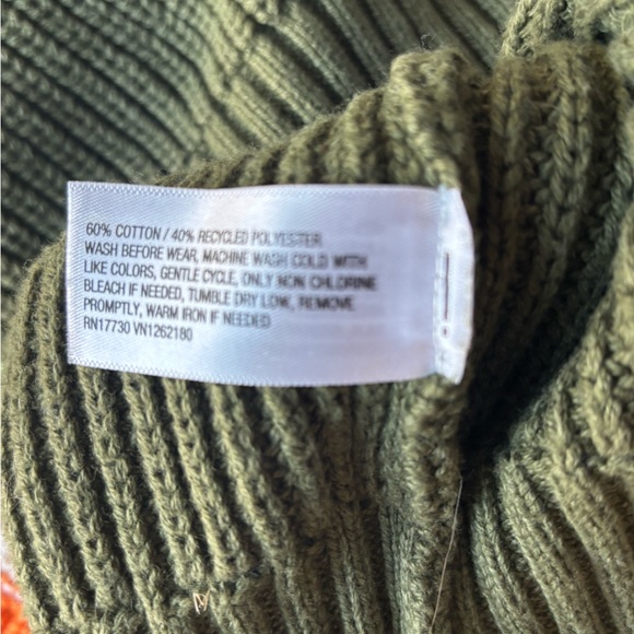 Cat & Jack Colorblock Crewneck Sweater - Navy, Orange, Lime & Olive - Picture 4 of 5